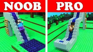 Lego Minecraft NOOB vs PRO - Water Slide Challenge Animation