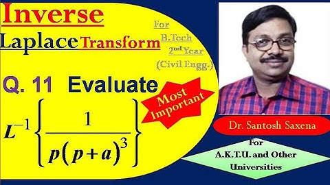 Inverse Laplace Transform - Question 11 (Most Important Question) in Hindi By Dr. Santosh Saxena