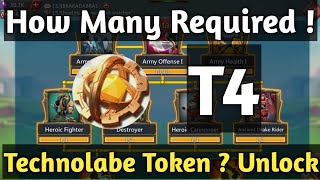 How Many Technolabe Tokens Required - Unlock T4 Troop LordsMobile