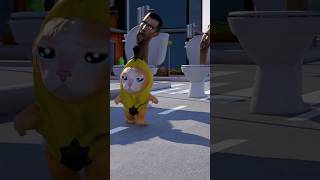 Banana Cat Running From Skibidi Toilet #shorts #skibiditoilet #bananacat #memes #animation