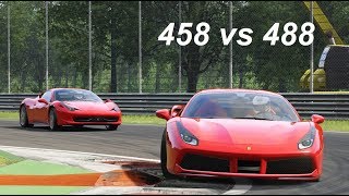 Assetto corsa - ferrari 488 vs 458 monza hotlap