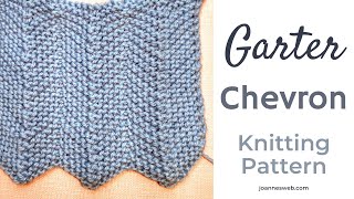 Garter Chevron Knitting Pattern  Zig Zag Knit Stitch Pattern