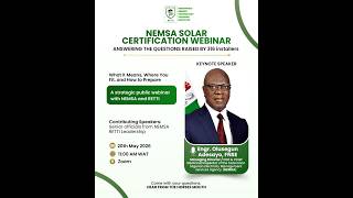 NEMSA SOLAR CERTIFICATION WEBINAR