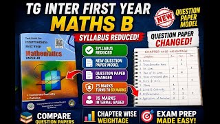 TG IPE FIRSTYEAR MATHS B |SYLLABUS REDUCED QUESTION PAPER MODEL CHANGED|CHAPTERWISE WEIGHTAGE 2026