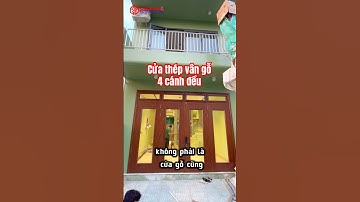 ✅ Mẫu Cửa Thép Vân Gỗ 4 cánh đều sử dụng khóa điện tử làm cửa đi chính, cửa biệt thự, cửa đại sảnh