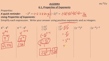 A 6.1, Properties of Exponents