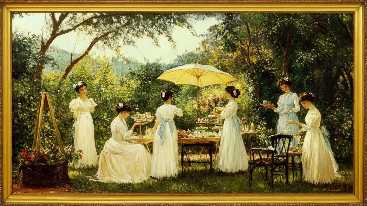 Tableau TV Art pour télévision: L'Élégance au Jardin