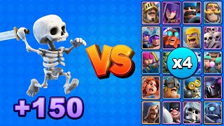  150 ESQUELETOS vs TODAS LAS CARTAS X4 | Clash Royale