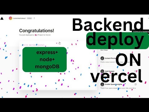 How to deploy backend on Vercel  Deploy Express Node on Vercel ||rashel-mahomud