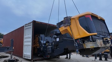 This video provides a detailed step by step of loading wheel loader into a 40ft container for export