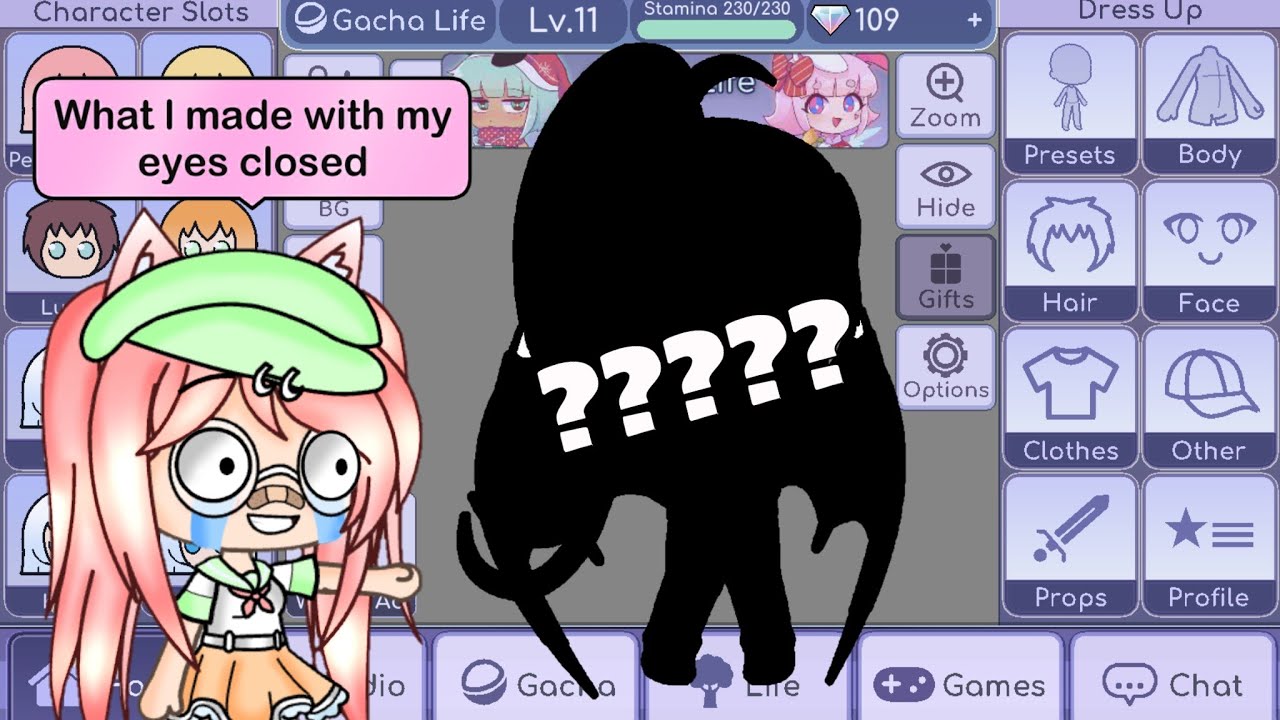 Creating A Character With My Eyes Closed ᕕ ᐛ ᕗ Gacha Life Youtube