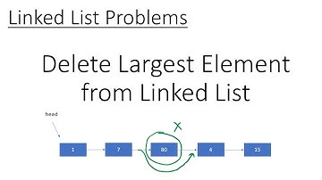 Linked list - 85: Delete Largest element from Linked list