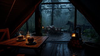 Camping Rainy Day | Eliminate Stress And Fall Asleep In 5 Minutes With Heavy Rain Outside The Tent