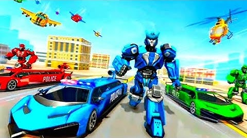 Blue Police Limo Robot Transformation Dragon and Car–Flying Limo Robot Car Transform Gameplay #5