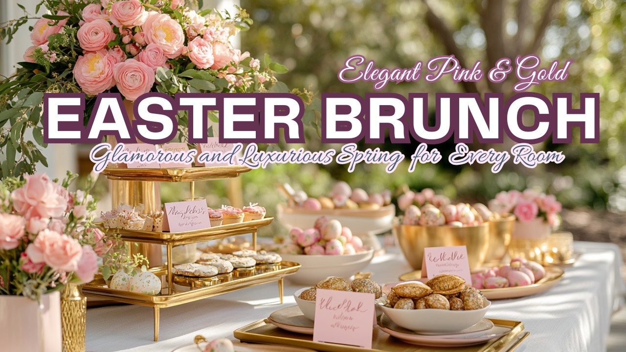 Elegant Pink & Gold Easter Brunch: Every Room Idea for a Glamorous and ...