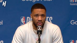 Damian Lillard Speaks on returning to the playoffs \& Game 1 win vs Pacers, Full Postgame interview