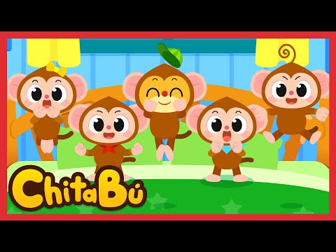 Cinco Monitos Saltaban en la Cama | Canciones Infantiles | #ChitaBú