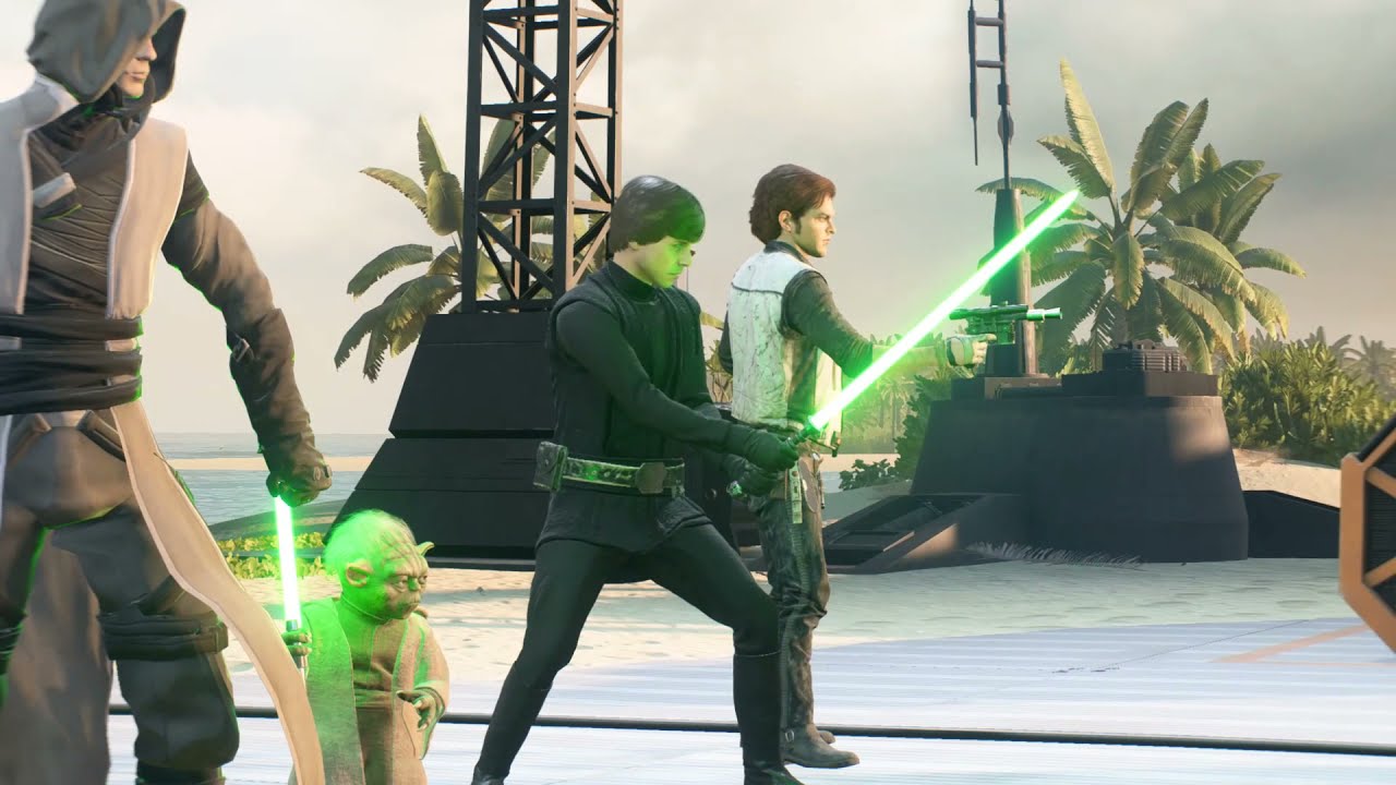 Star Wars Battlefront 2 - COMPETITIVE SABERS ONLY 4v4 with Galen Marek/Starkiller on Scarif