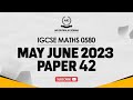 0580 | IGCSE MATHS | MAYJUNE 2023 PAPER 42 | Question 1-8