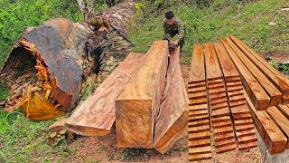 150 Days Turning Giant Trees Into Thousands of Wooden Planks and House Pillars