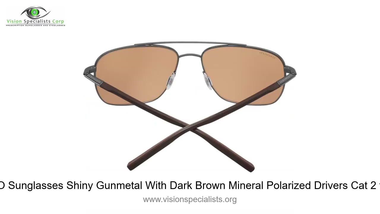 Serengeti TELLARO Sunglasses Shiny Gunmetal With Dark Brown Mineral Polarized Drivers Cat 2 to 3 60m