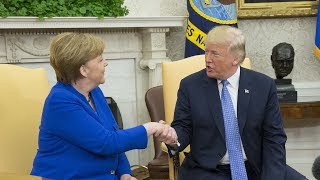 German chancellor Merkel arrives at White House for talks with Trump