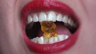 ASMR Eating gummy bears close to camera