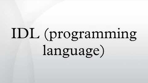 IDL (programming language)
