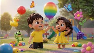 “Learn Colors for Kids 🌈 | 3D Nursery-Rhyme Video with Hamza & Jannat” | Kiddo oniverse screenshot 5