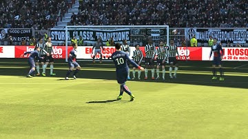 Knuckleball on Freekick by Zlatan Ibrahimovic - PES 2014