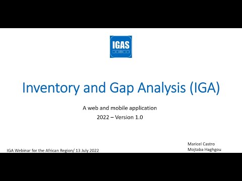 Introduction to WHO equipment inventory and gap analysis tool (IGA)