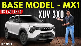 New Mahindra XUV 3XO MX1 (Base Model) Explained - Rs 7.49 Lakhs SUV❗️XUV 3XO BASE VARIANT MX1 Detail