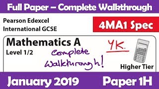 January 2019 Paper 1H | Edexcel IGCSE Maths A | Complete Walkthrough screenshot 5