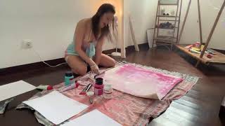 Abstract Expressionism, Playing with Pink! (LIVE Part 2/2) Painting in my New Bali Studio