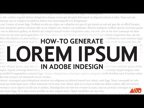 How to Add Lorem Ipsum Text in Adobe InDesign Tutorial
