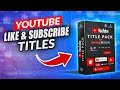 Davinci Resolve Youtube title pack like and Subscribe Animation's