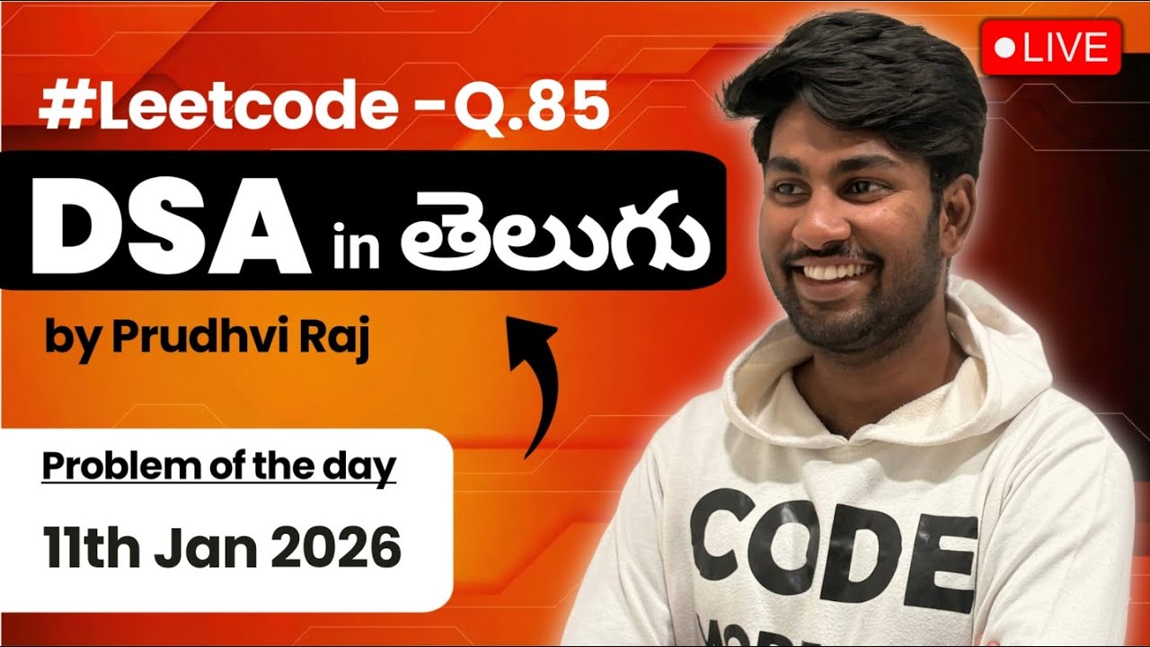 🚀 Daily Live Coding | 16th Jan 2026 | Telugu | Java