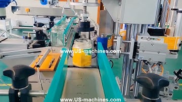 Automatic hexagon bottle labeling machine food sauce paste honey bottle labeling line
