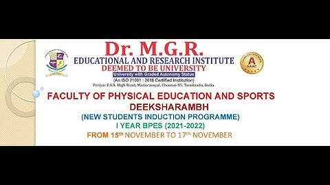 DEEKSHARAMBH (NEW STUDENTS INDUCTION PROGRAMME) I YEAR BPES (2021-2022)