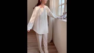 マタニティ パジャマ 授乳対応 スナップボタン マタニティ 前開き ロング丈