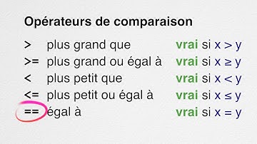 15 Les opérateurs de comparaison