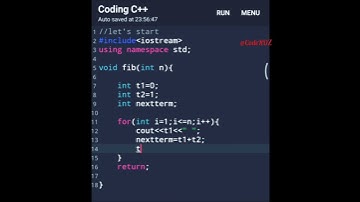 #28 C++ program to print Fibonacci sequence | c++ tutorial #shorts