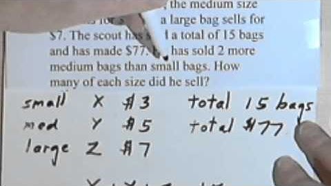 Solving 3x3 Systems of Equations, word problems 070-11