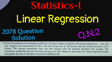 Linear Regression #2078Question #Statistics_I #NepaliLanguage