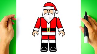 How to DRAW SANTA CLAUS - Roblox Drawing