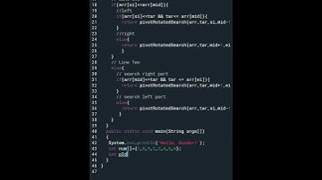 Java program pivot rotated search array -DSA