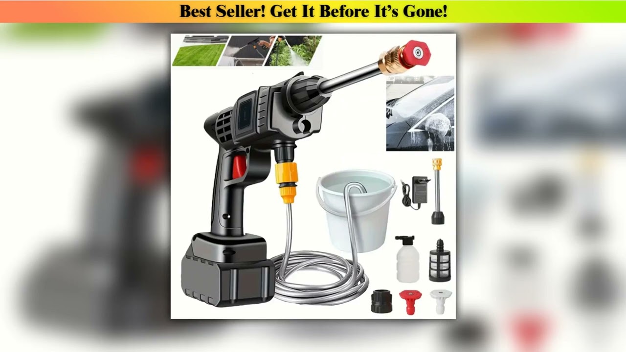 Hands-on Portable Wireless High Pressure Car Washer Water Gun Strong Power Household Lithium Batter