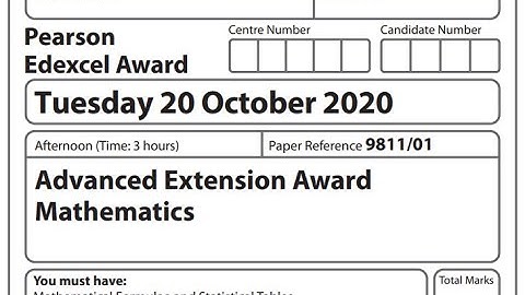 Advanced Extension Award 2020