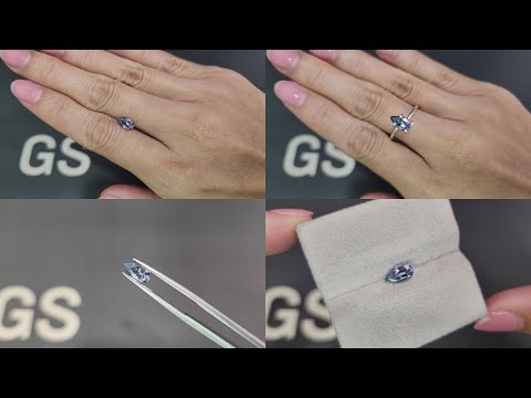 Unheated blue sapphire pear cut 1.01 carats, Madagascar Video  № 1
