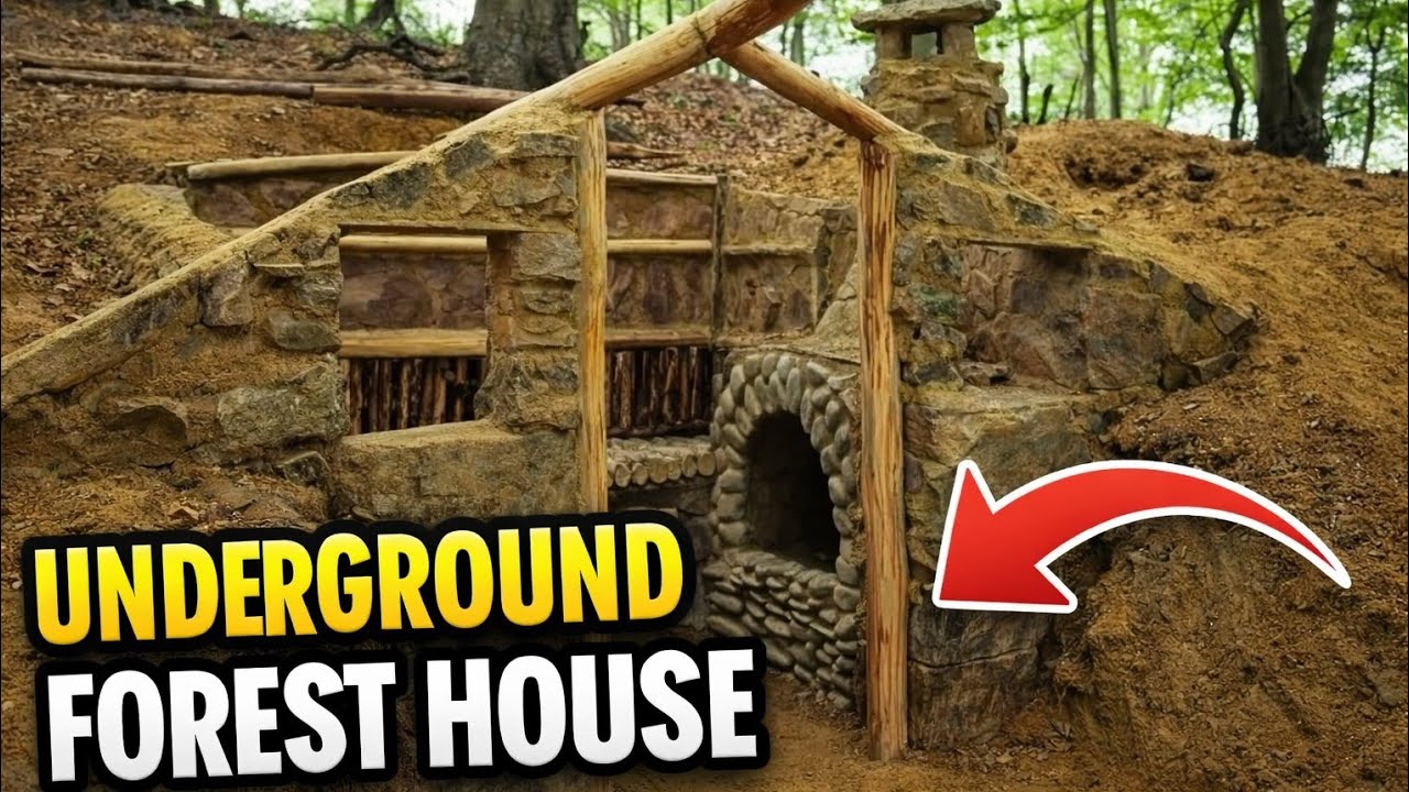 ​I Built a Secret Underground Forest House from Scratch | Survival Shelter Build